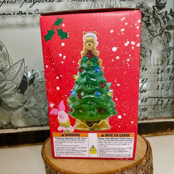 NEW IN BOX Disney Winnie the Pooh 6" Ceramic Christmas Tree - Multicolor Lights - Picture 3 of 4